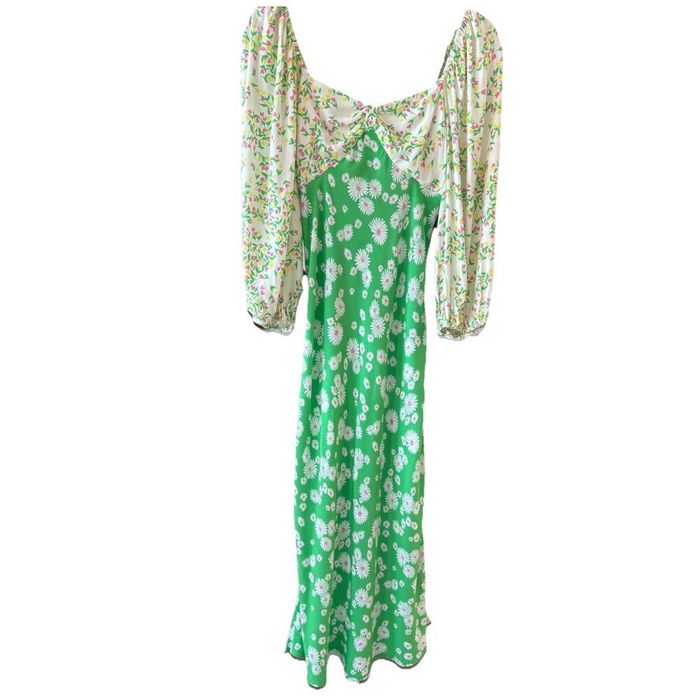 Rixo x Target Dress Women Sz 4 Daisy Smocked Milk Maid Floral Boho NWT Y2K